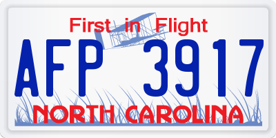 NC license plate AFP3917