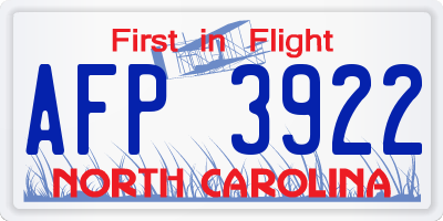 NC license plate AFP3922