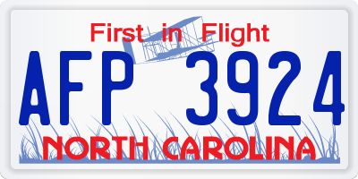 NC license plate AFP3924