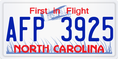 NC license plate AFP3925