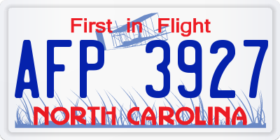 NC license plate AFP3927