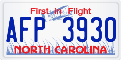 NC license plate AFP3930