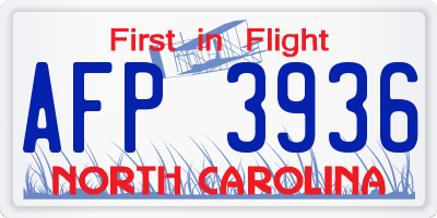 NC license plate AFP3936