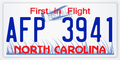 NC license plate AFP3941
