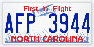 NC license plate AFP3944