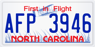 NC license plate AFP3946