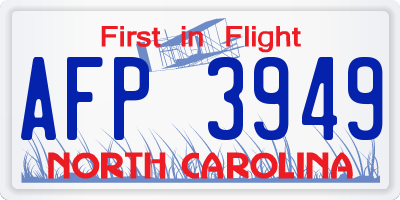 NC license plate AFP3949
