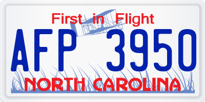 NC license plate AFP3950