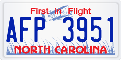 NC license plate AFP3951