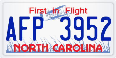 NC license plate AFP3952