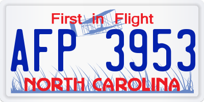 NC license plate AFP3953