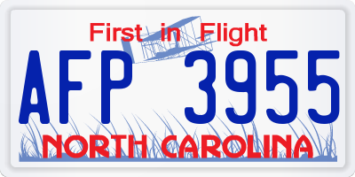 NC license plate AFP3955