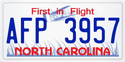 NC license plate AFP3957