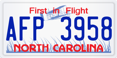NC license plate AFP3958