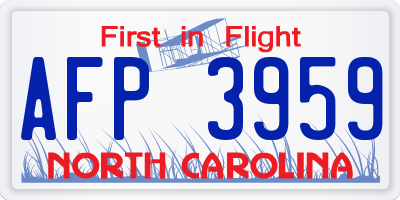 NC license plate AFP3959