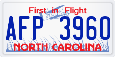 NC license plate AFP3960