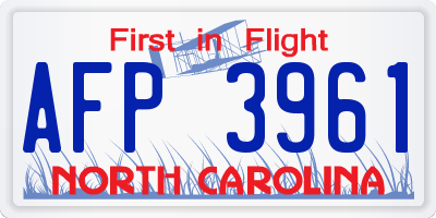 NC license plate AFP3961