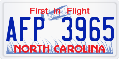 NC license plate AFP3965