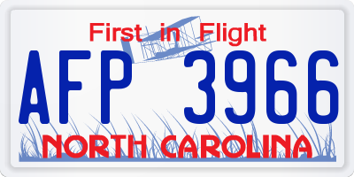NC license plate AFP3966