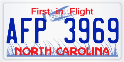 NC license plate AFP3969