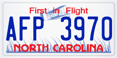 NC license plate AFP3970