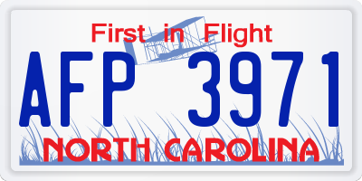NC license plate AFP3971