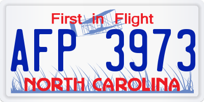 NC license plate AFP3973