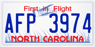 NC license plate AFP3974