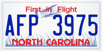 NC license plate AFP3975