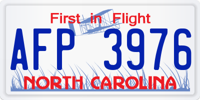 NC license plate AFP3976