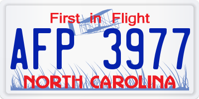 NC license plate AFP3977