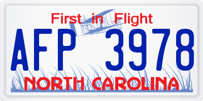 NC license plate AFP3978