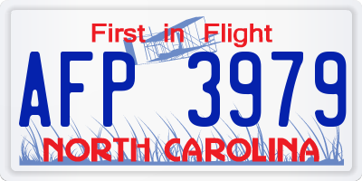 NC license plate AFP3979