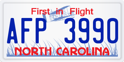 NC license plate AFP3990