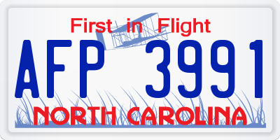 NC license plate AFP3991