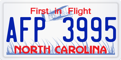 NC license plate AFP3995