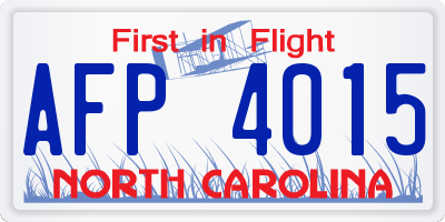 NC license plate AFP4015