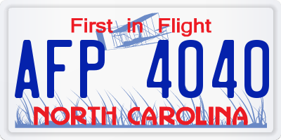 NC license plate AFP4040