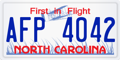 NC license plate AFP4042
