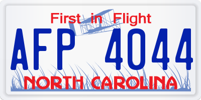 NC license plate AFP4044