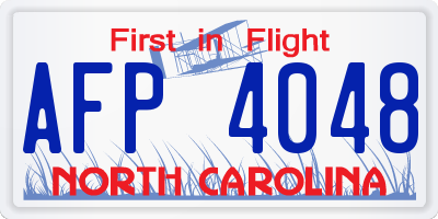 NC license plate AFP4048