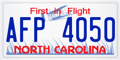 NC license plate AFP4050