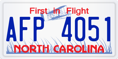 NC license plate AFP4051