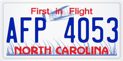 NC license plate AFP4053