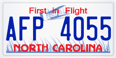 NC license plate AFP4055