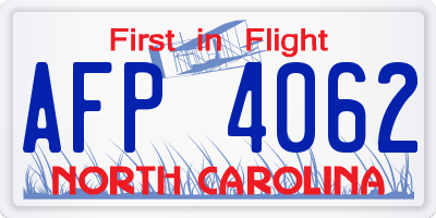 NC license plate AFP4062