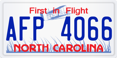 NC license plate AFP4066
