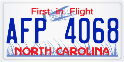 NC license plate AFP4068