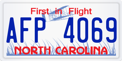 NC license plate AFP4069