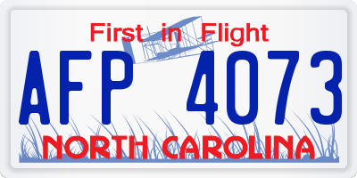 NC license plate AFP4073